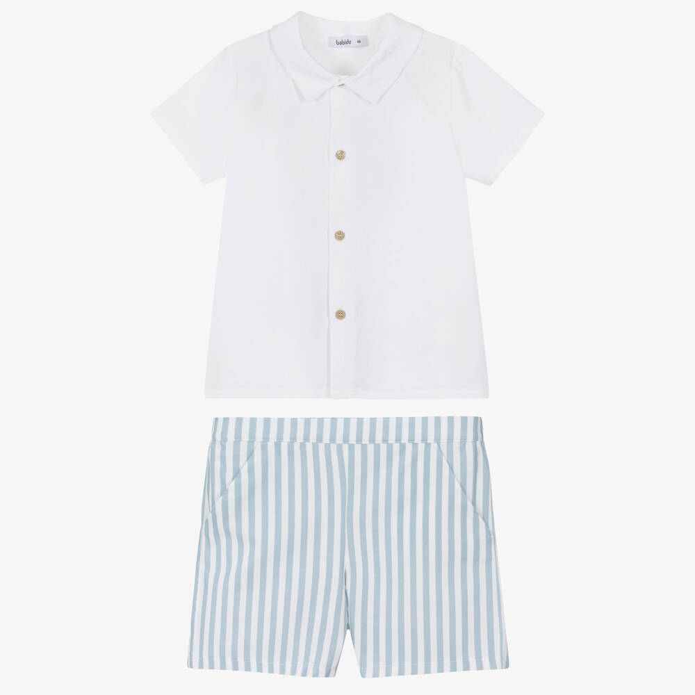 Babidu-Комплект из хлопка в синюю полоску для мальчиков | Childrensalon Outlet