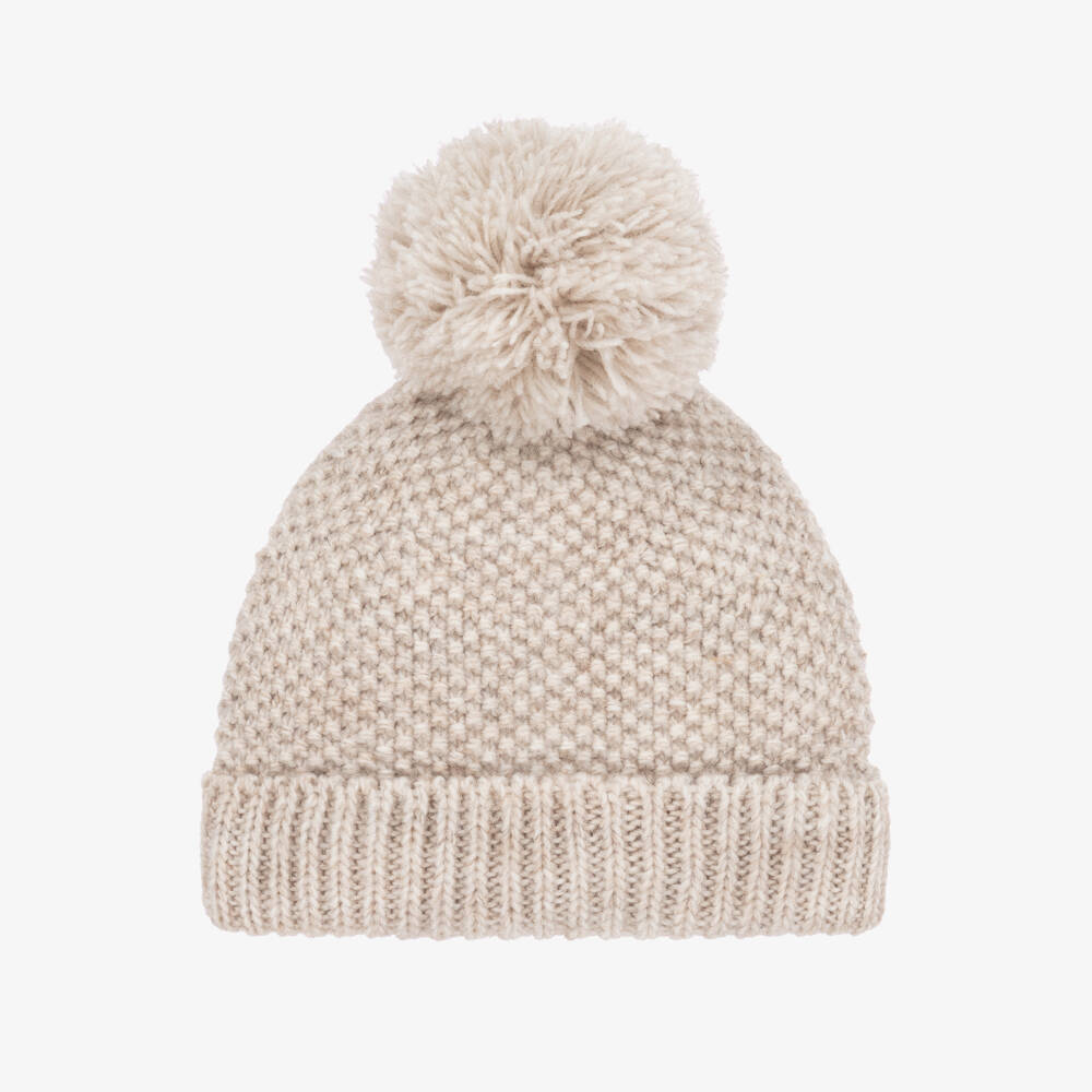 Babidu-Boys Cozy Beige Pom Hat | Childrensalon Outlet