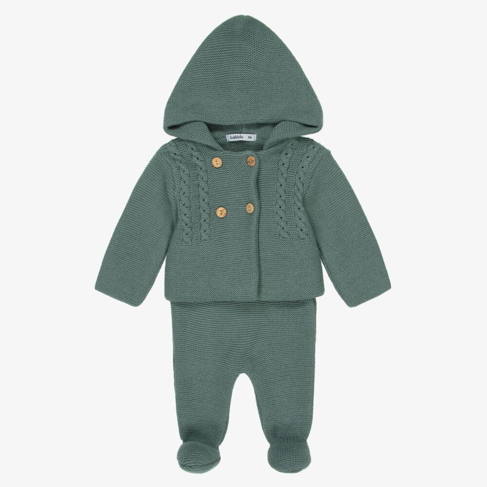 Babidu-Уютный зеленый вязаный комплект для мальчиков | Childrensalon Outlet