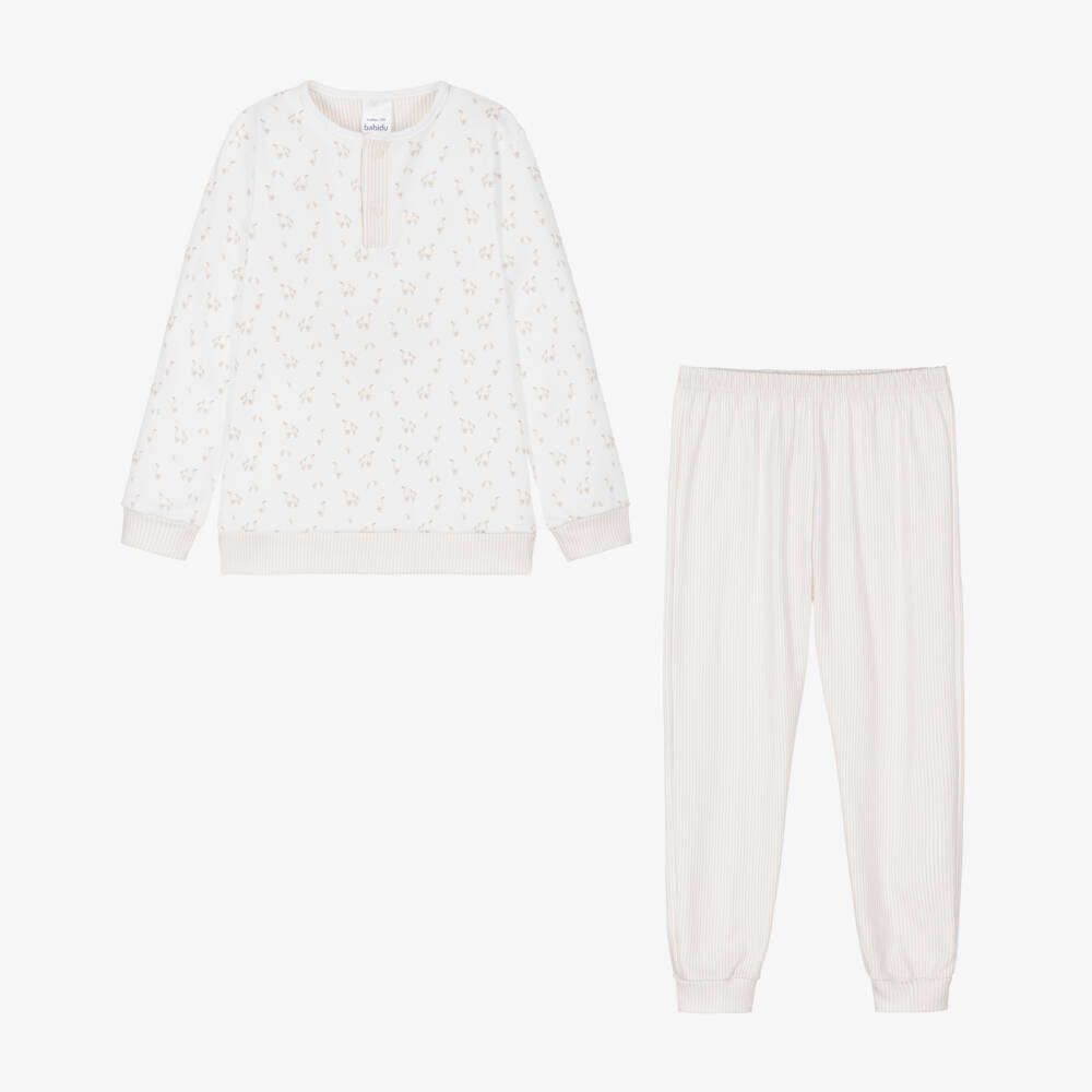 Babidu-Boys Creamy Stripe Cotton Sleepwear | Childrensalon Outlet