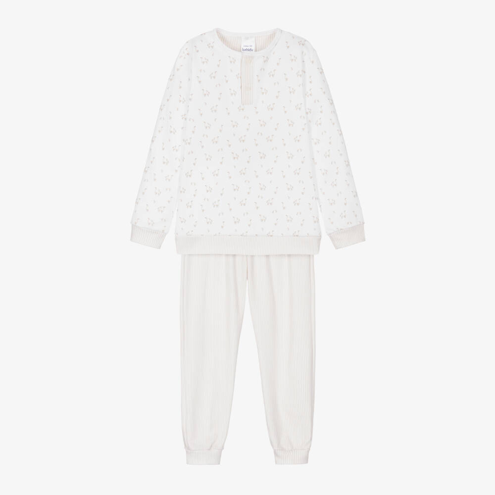 Babidu-Boys Creamy Stripe Cotton Sleepwear | Childrensalon Outlet