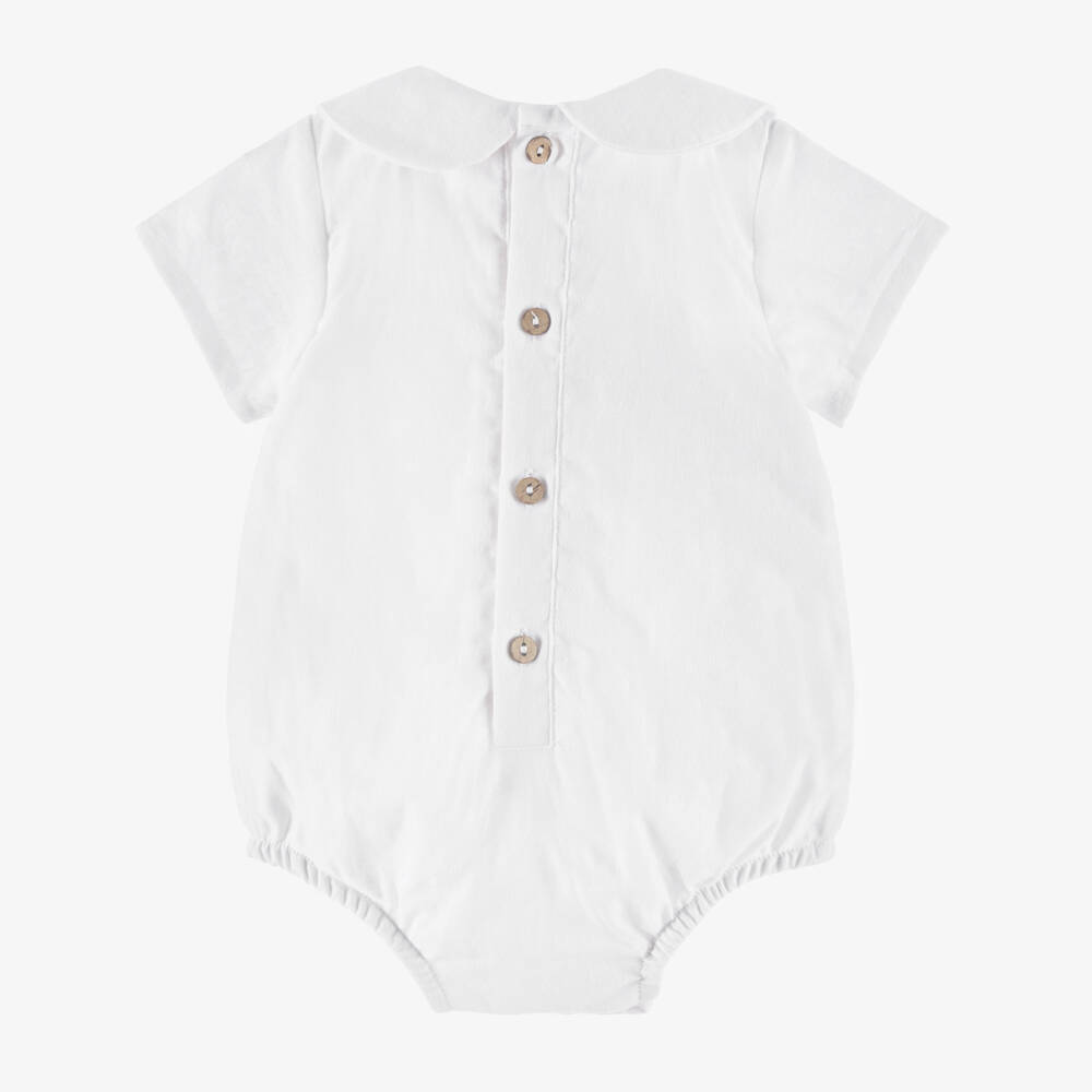 Babidu-Boys Crisp Linen Summer Romper | Childrensalon Outlet