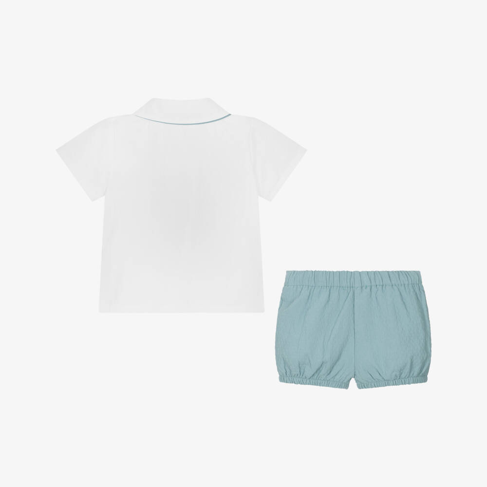 Babidu-طقم أنيق للأولاد باللونين الأبيض والأزرق | Childrensalon Outlet