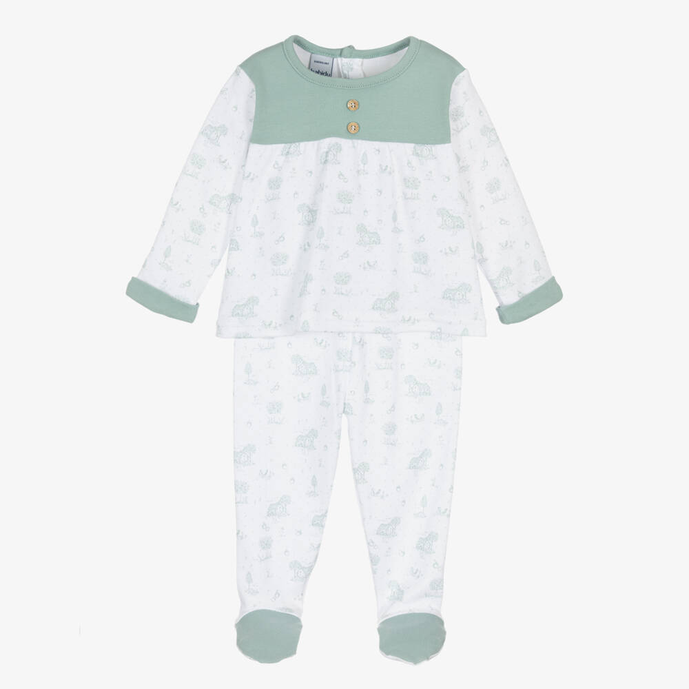 Babidu-Boys Farm Print Cotton Babygrow Set | Childrensalon Outlet