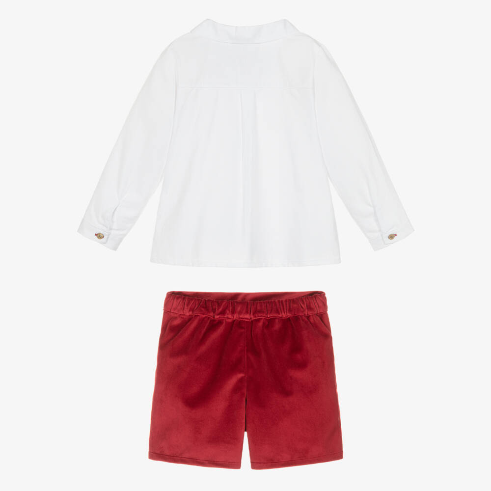 Babidu-Boys Festive Velvet Shorts Ensemble | Childrensalon Outlet