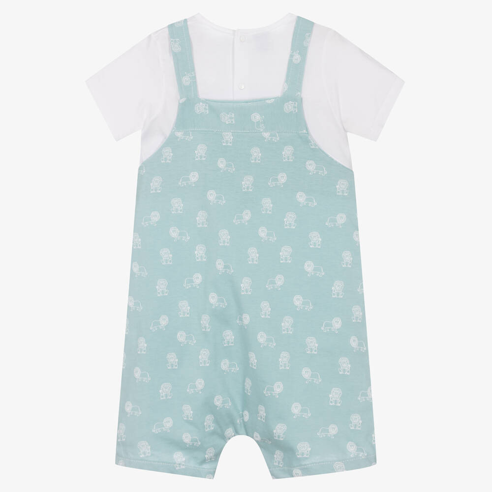 Babidu-Футболка и зеленый полукомбинезон из хлопка | Childrensalon Outlet