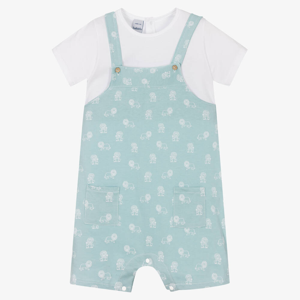 Babidu - Ensemble salopette verte en coton | Childrensalon