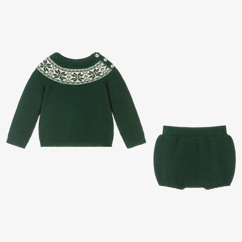 Babidu-Зеленый топ и шорты из хлопка для мальчиков | Childrensalon Outlet