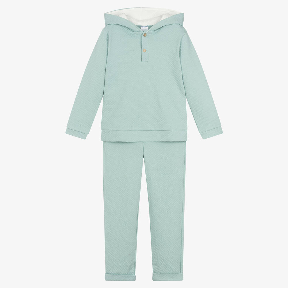 Babidu - Boys Green Cotton Tracksuit | Childrensalon