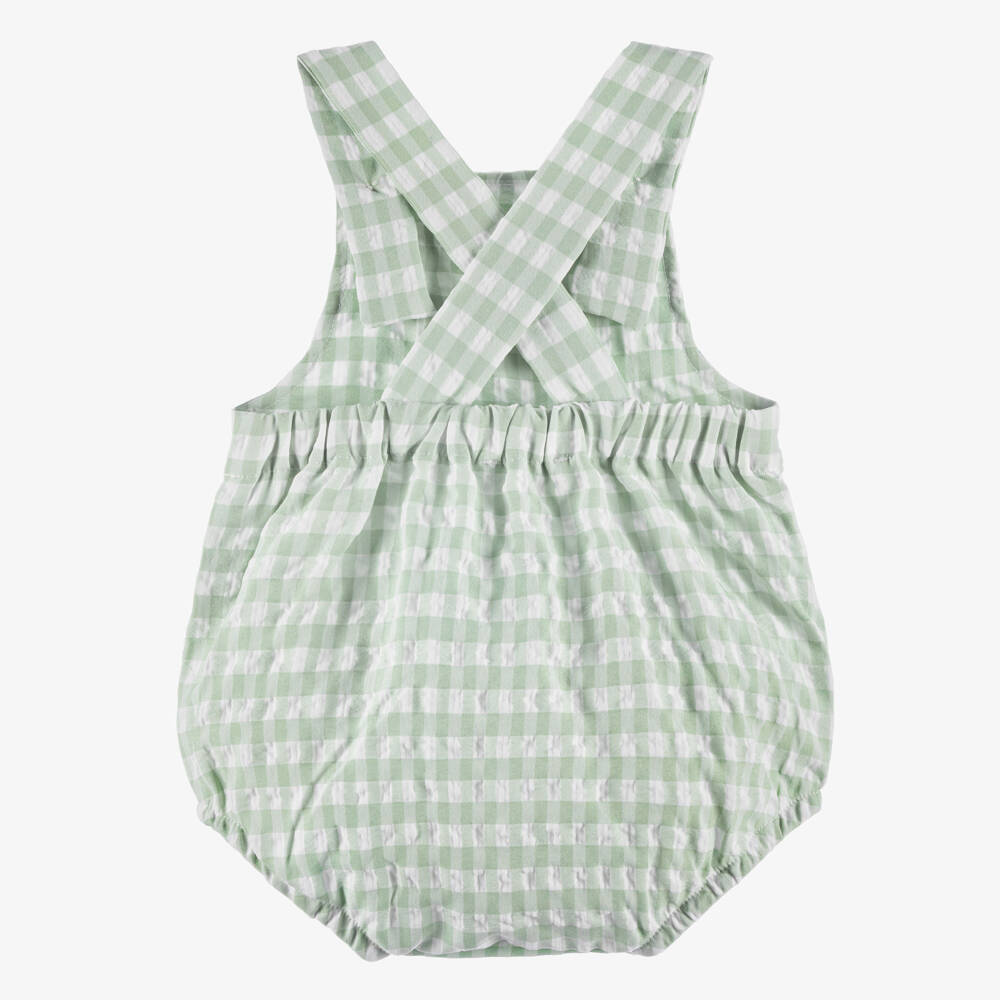 Babidu-جمبسوت قطن أخضر بنقشة المربعات للأولاد | Childrensalon Outlet