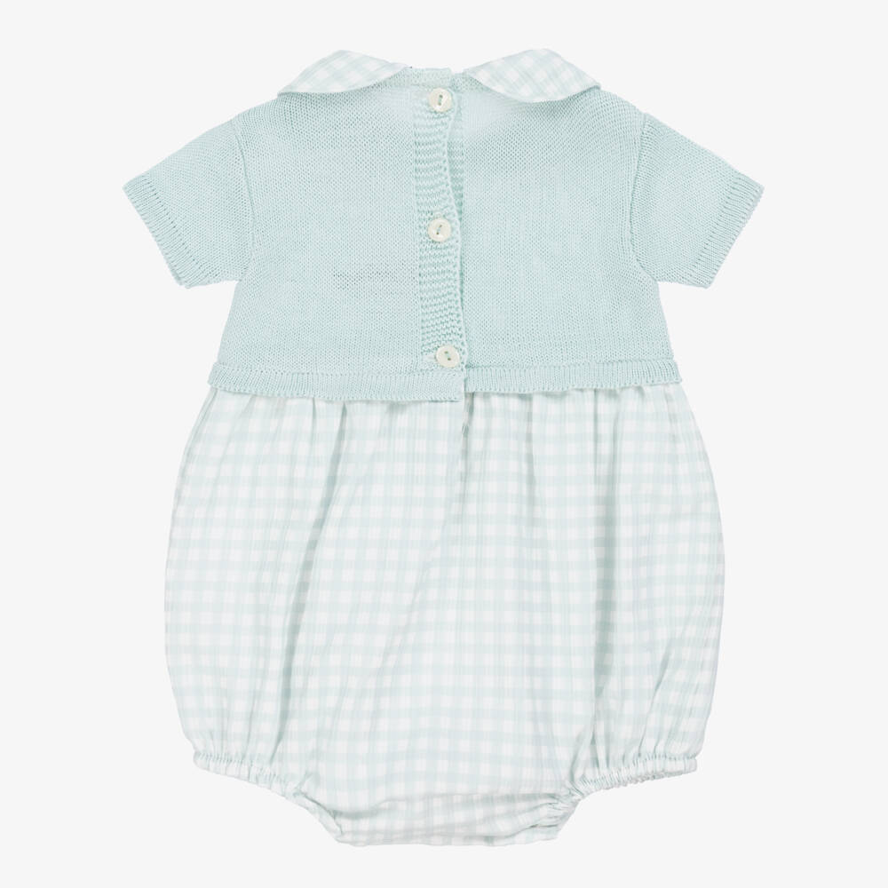 Babidu-Boys Green Knit & Cotton Romper | Childrensalon Outlet