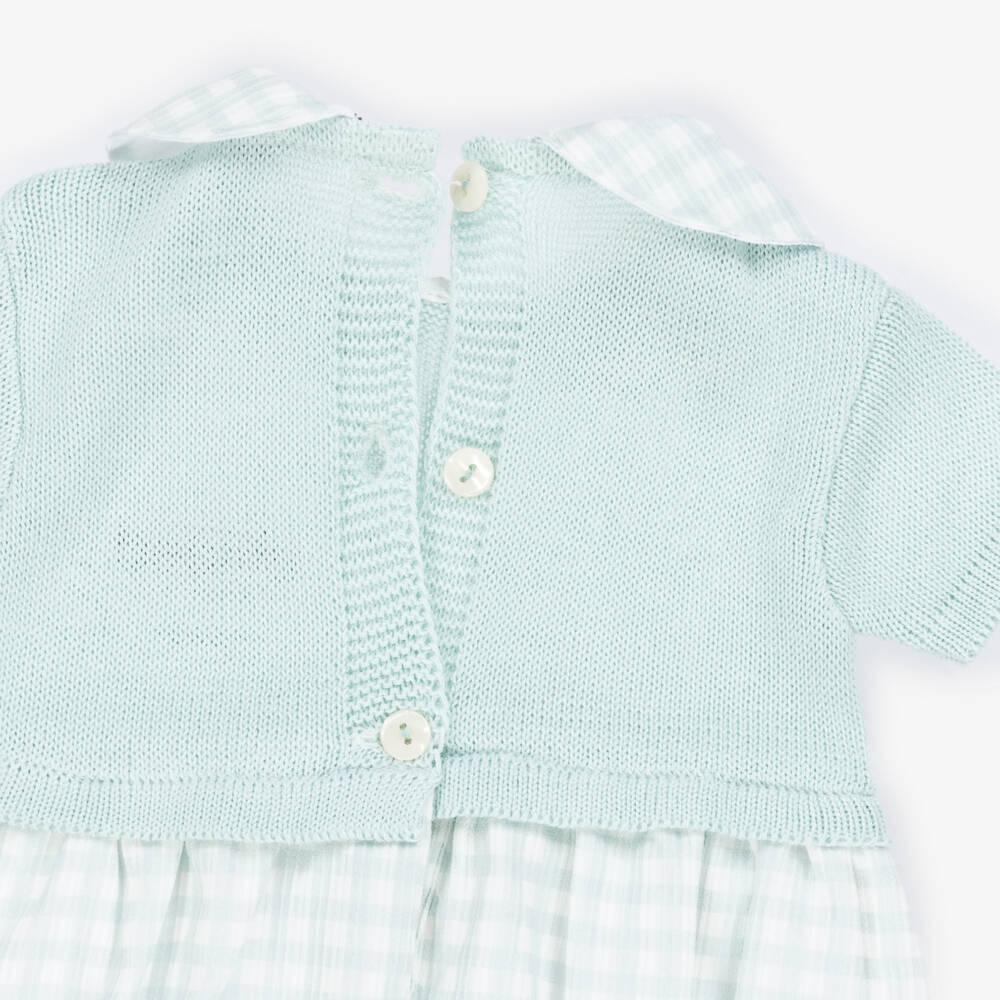 Babidu-Boys Green Knit & Cotton Romper | Childrensalon Outlet