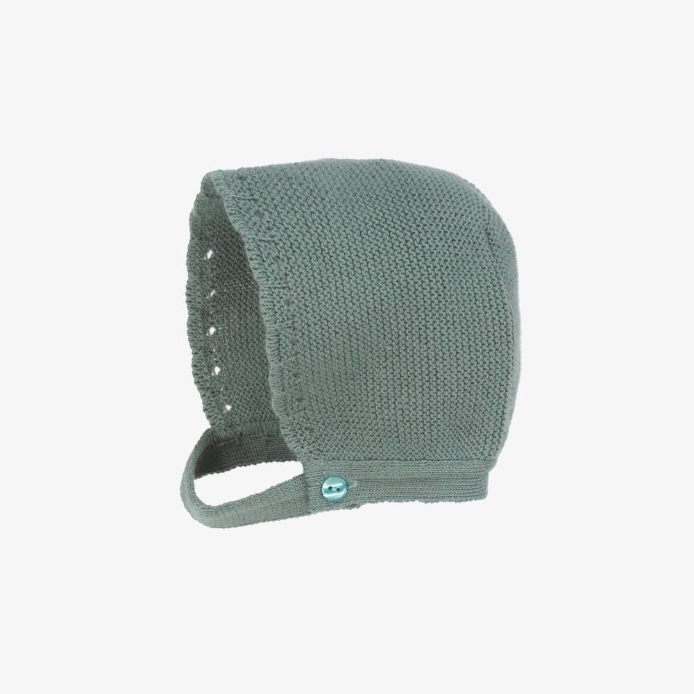 Babidu-Boys Green Knitted Babysuit & Hat Set | Childrensalon Outlet