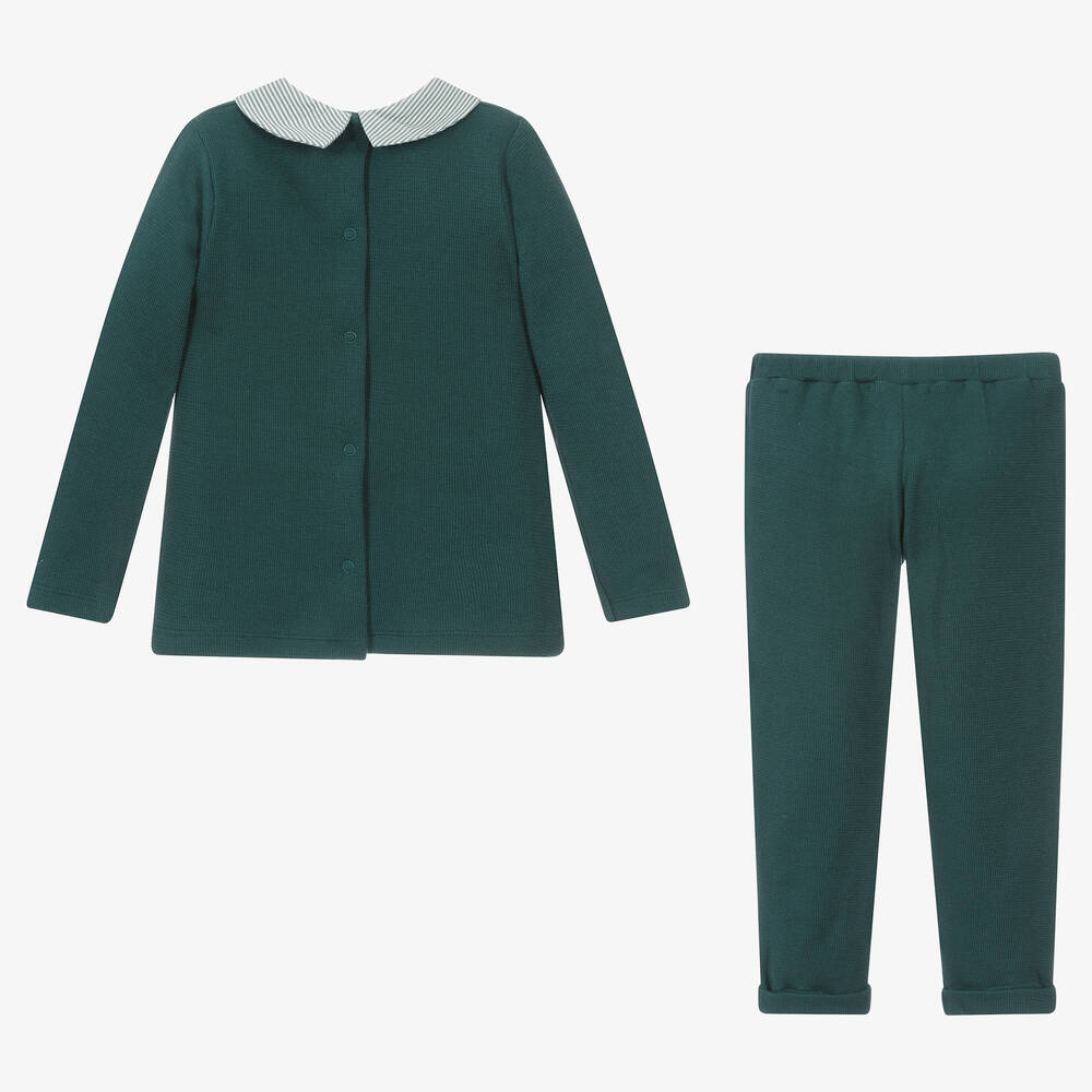 Babidu-Boys Green Knitted Trouser Set | Childrensalon Outlet