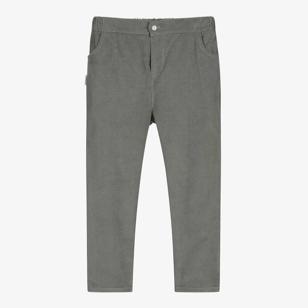 Babidu - Boys Grey Corduroy Trousers | Childrensalon