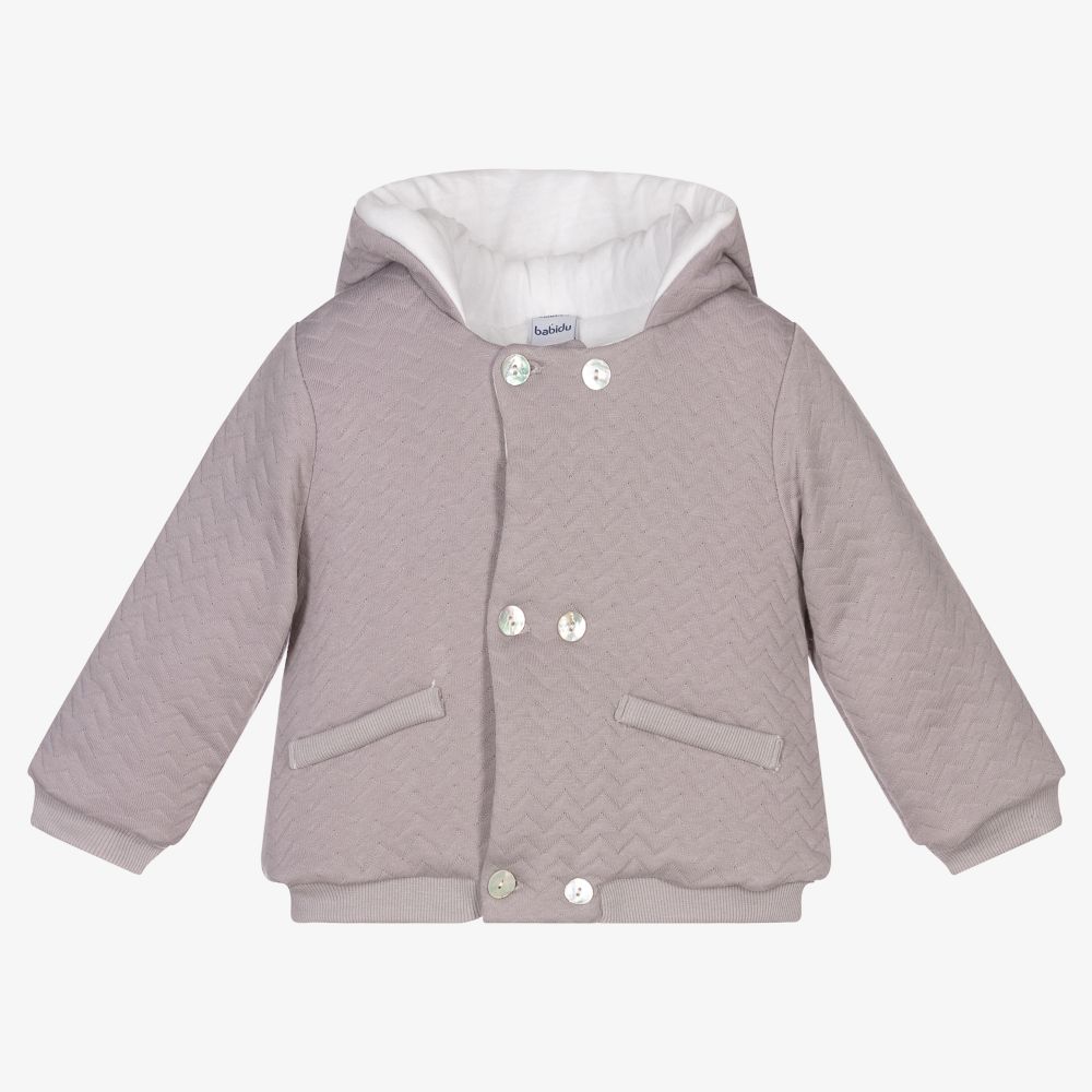 Babidu-Boys Grey Cotton Jacket | Childrensalon Outlet