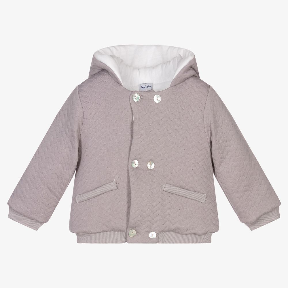 Babidu - Boys Grey Cotton Jacket | Childrensalon