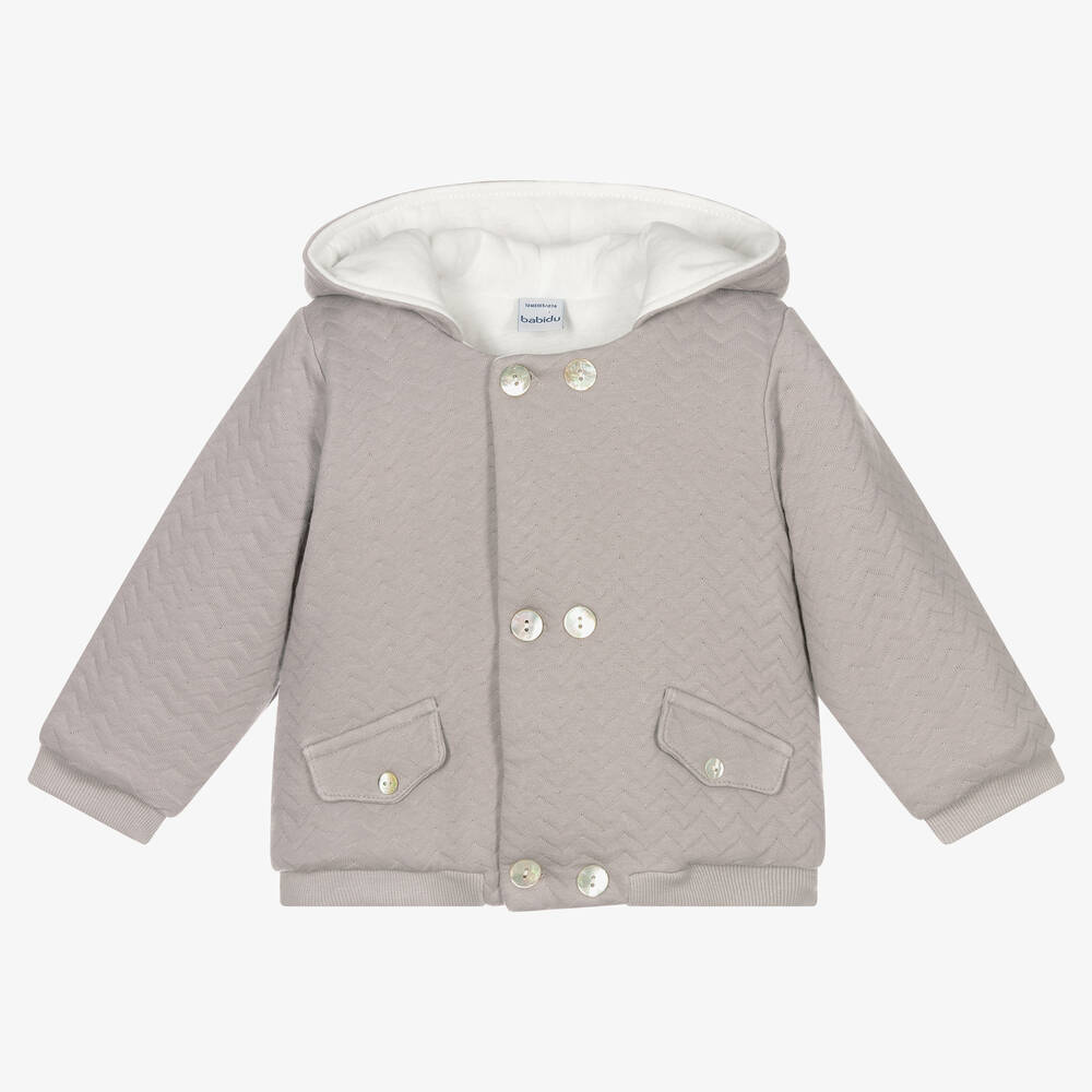 Babidu - Manteau poussette gris rembourré | Childrensalon