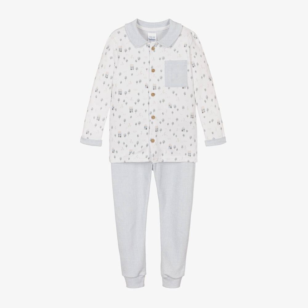 Babidu-Boys Grey & White Cotton Sleepwear | Childrensalon Outlet