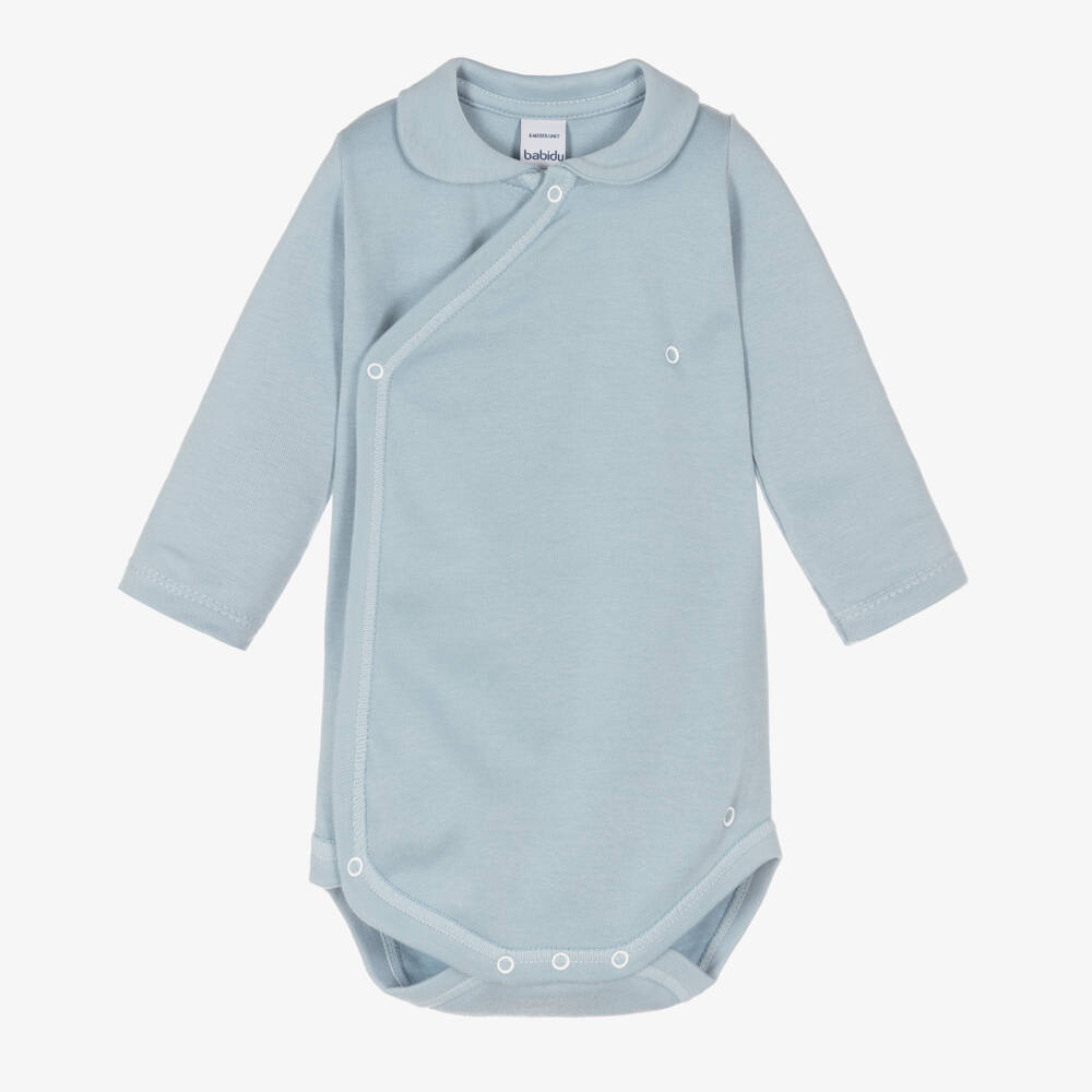 Babidu-Голубое боди из хлопкового джерси | Childrensalon Outlet
