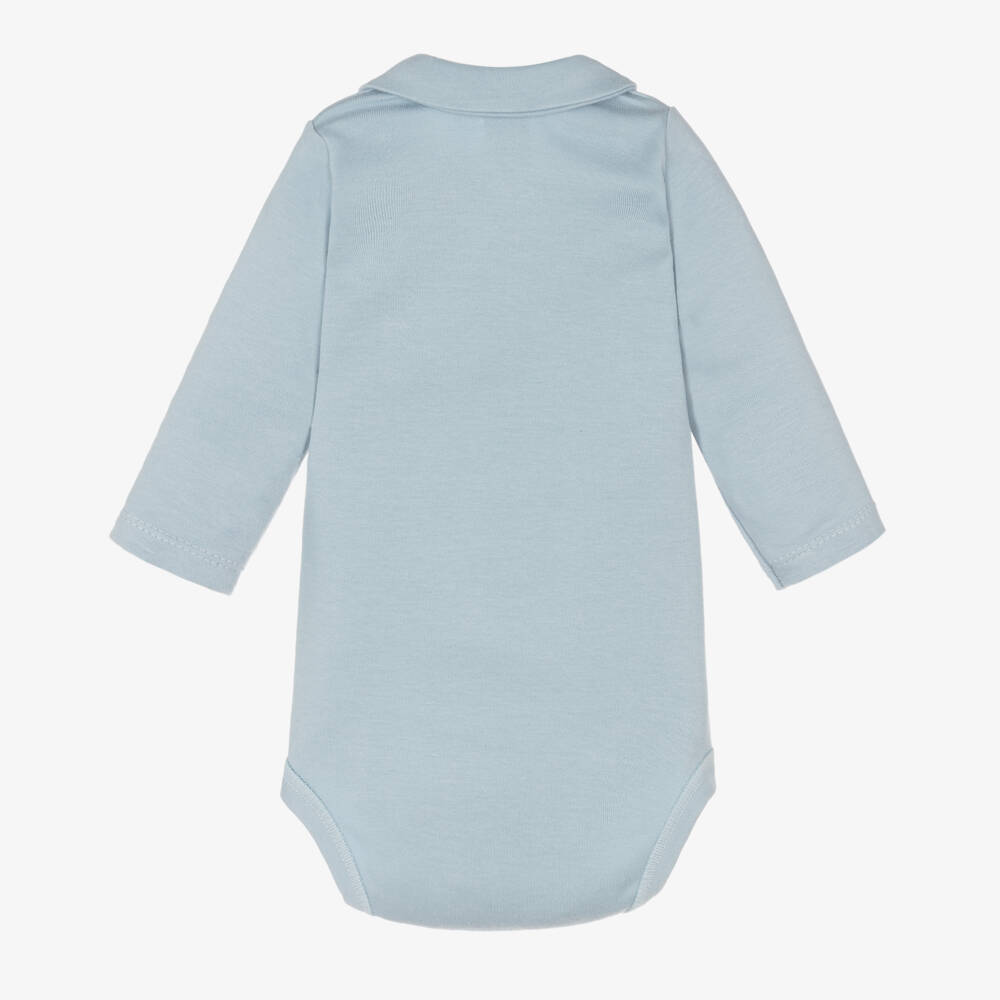 Babidu-Boys Light Blue Jersey Bodysuit | Childrensalon Outlet