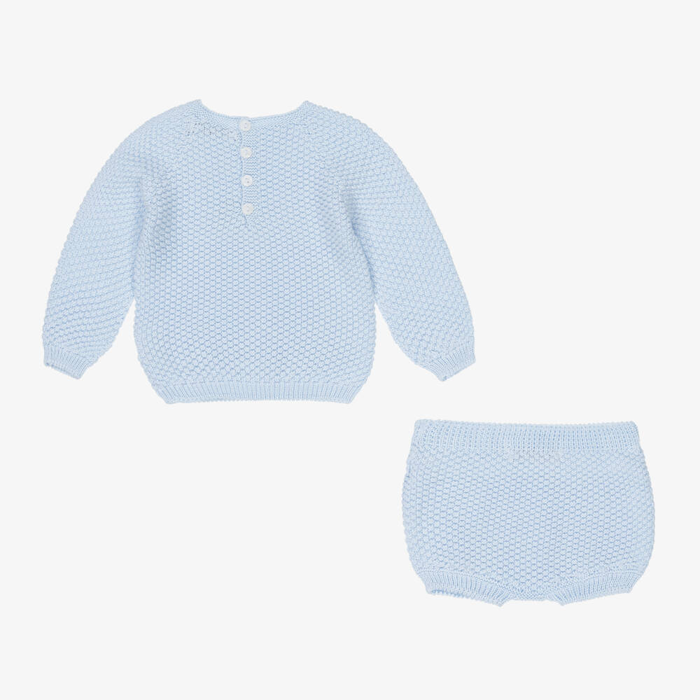 Babidu-Boys Light Blue Knit Ensemble | Childrensalon Outlet