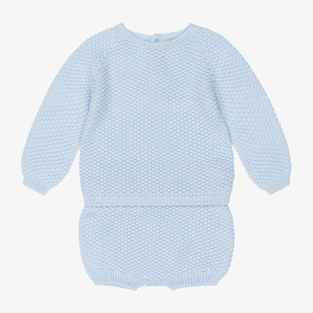 Babidu-Boys Light Blue Knit Ensemble | Childrensalon Outlet