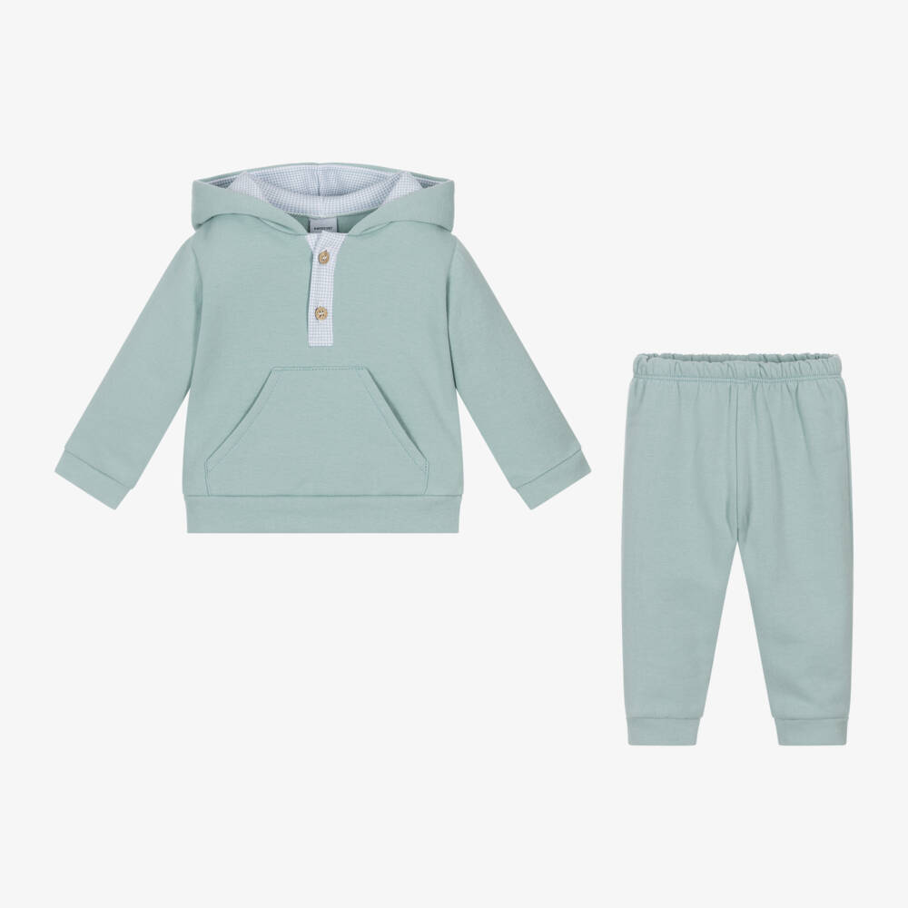 Babidu-Boys Mist Blue Jersey Set | Childrensalon Outlet