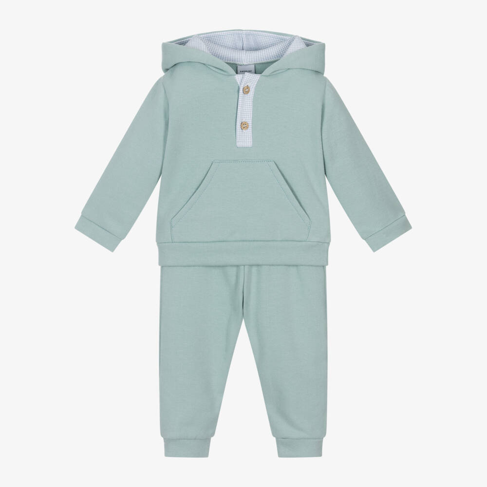 Babidu-Boys Mist Blue Jersey Set | Childrensalon Outlet