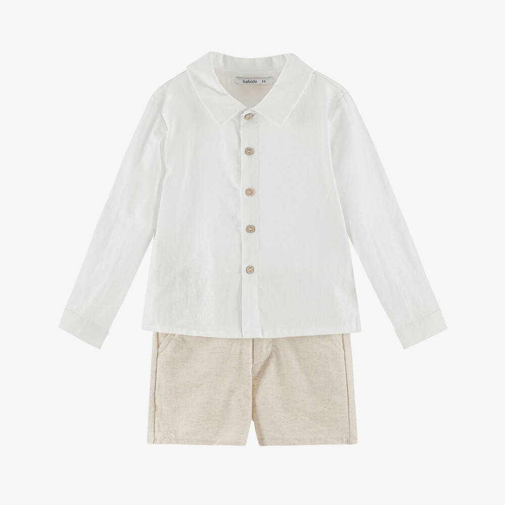 Babidu-Льняной комплект натуральных оттенков для мальчиков | Childrensalon Outlet