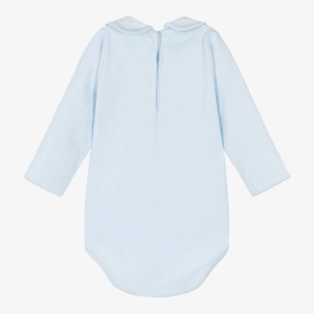 Babidu-Boys Ocean-Hued Snug Cotton Bodysuit | Childrensalon Outlet