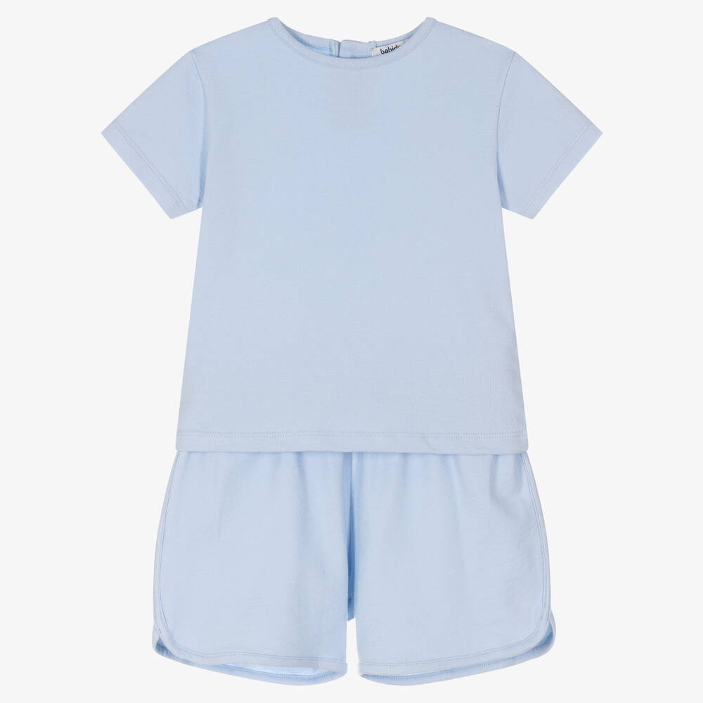 Babidu - Ensemble short bleu pâle en coton | Childrensalon