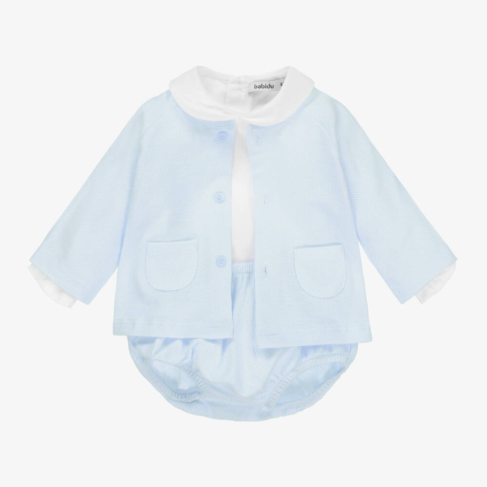 Babidu-Бело-голубой комплект с шортами | Childrensalon Outlet