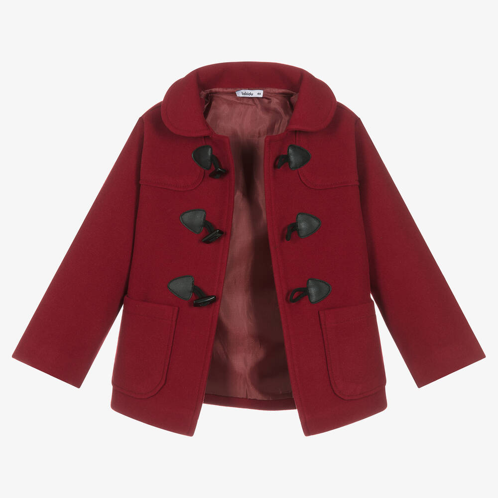 Red wool duffle coat shop