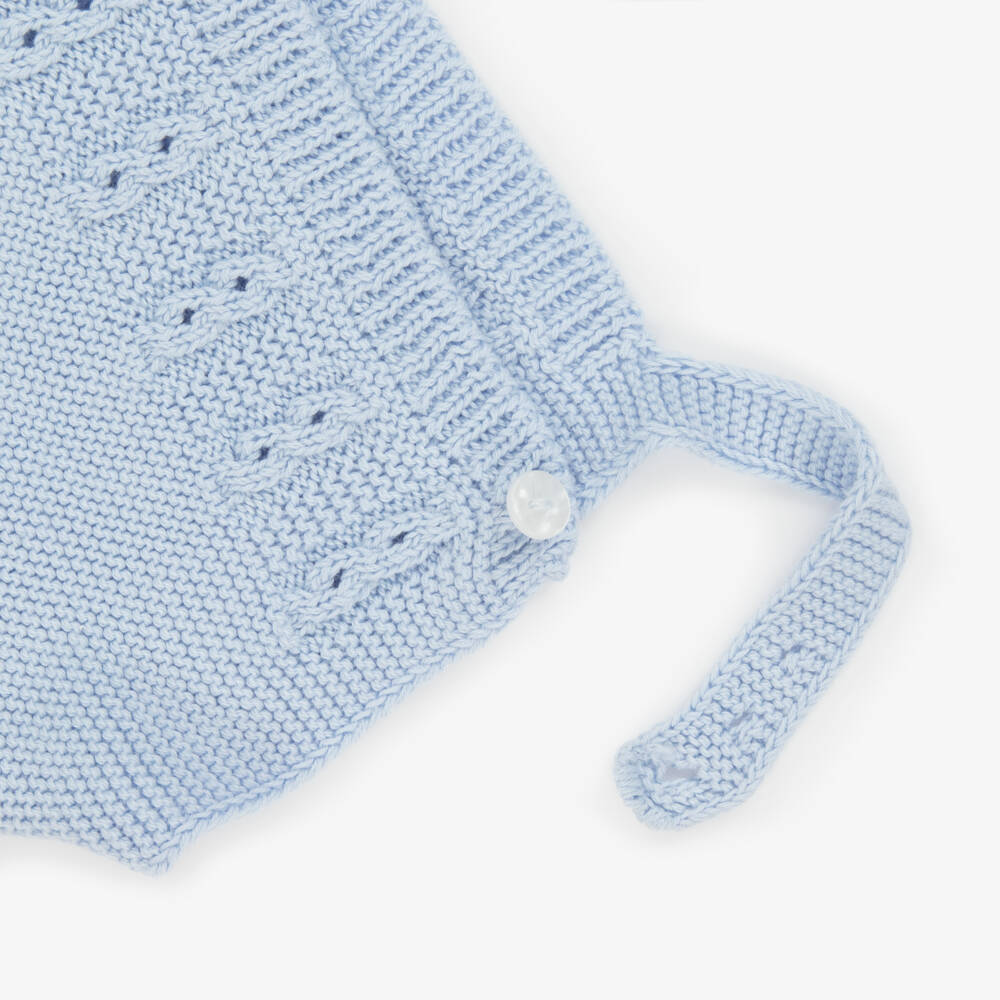 Babidu-Boys Sky-Hued Cotton Knit Bonnet | Childrensalon Outlet