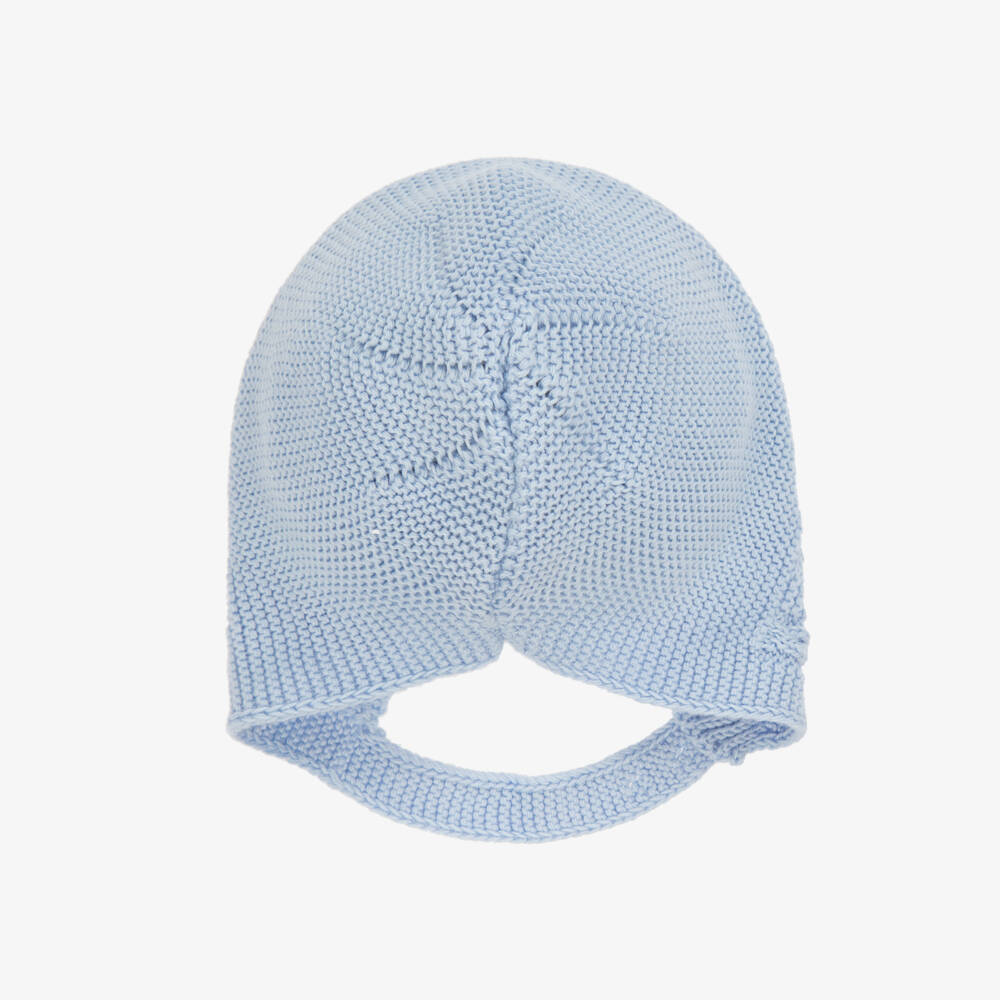 Babidu-Boys Sky-Hued Cotton Knit Bonnet | Childrensalon Outlet