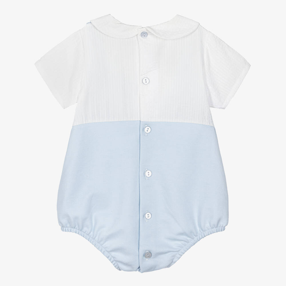 Babidu-Boys Sky-Hued Cotton Playsuit | Childrensalon Outlet