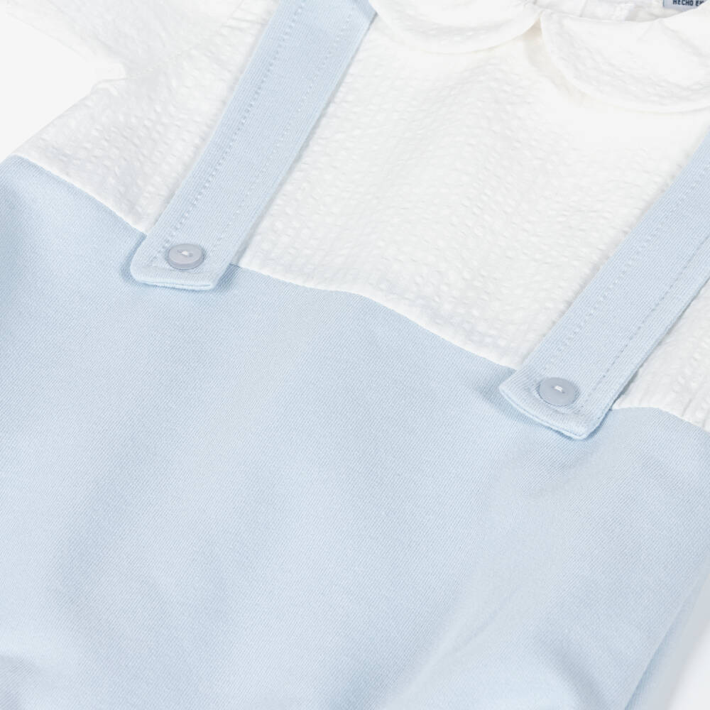 Babidu-Boys Sky-Hued Cotton Playsuit | Childrensalon Outlet