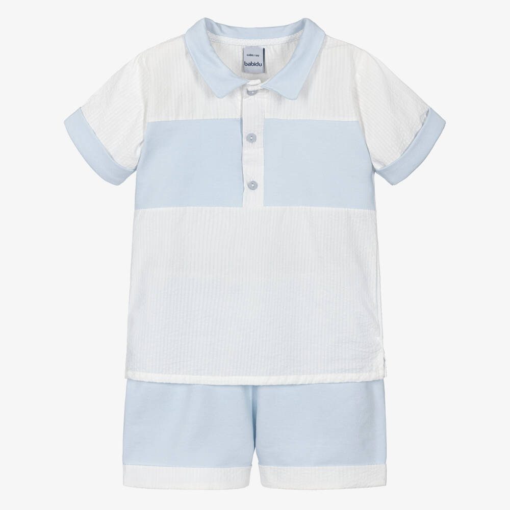 Babidu-Костюм из хлопка небесного и кремового для мальчиков | Childrensalon Outlet