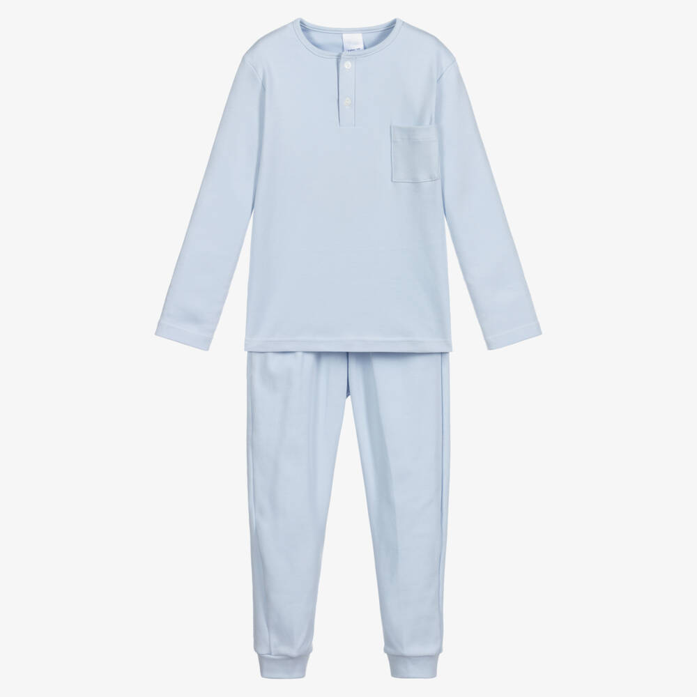 Babidu-Комфортная трикотажная пижама небесного цвета для мальчиков | Childrensalon Outlet