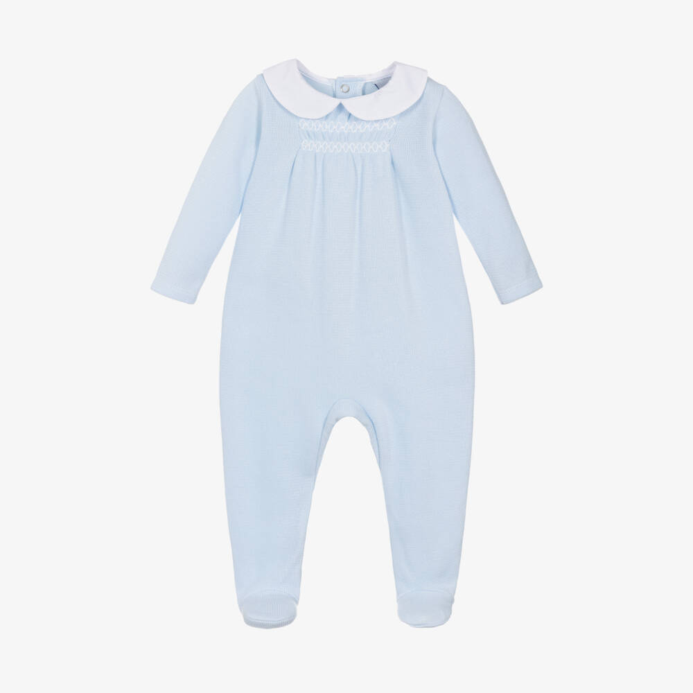 Babidu-Boys Sky Knitted Sleepsuit | Childrensalon Outlet