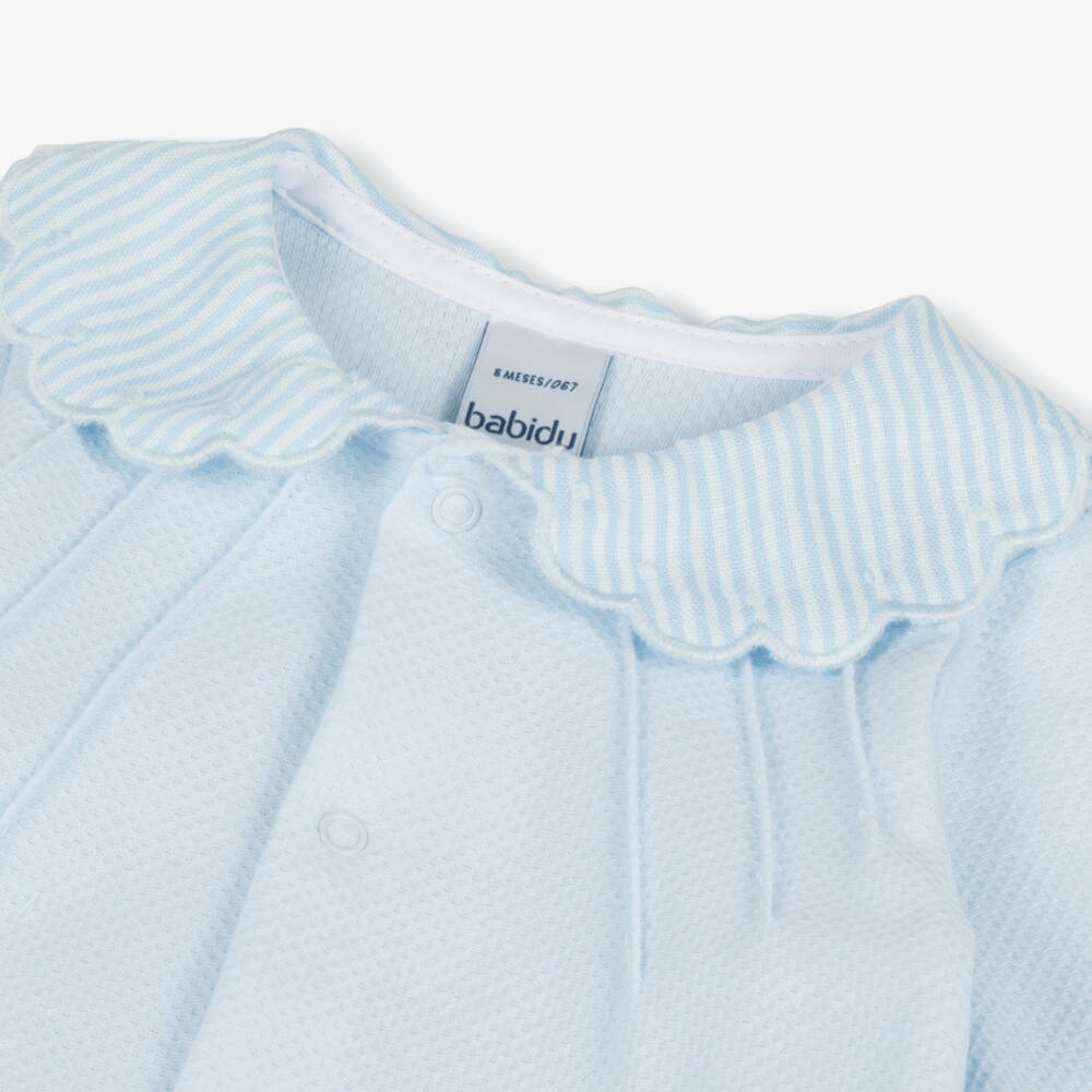 Babidu-Boys' Sky Waffle Cotton Sleepsuit | Childrensalon Outlet