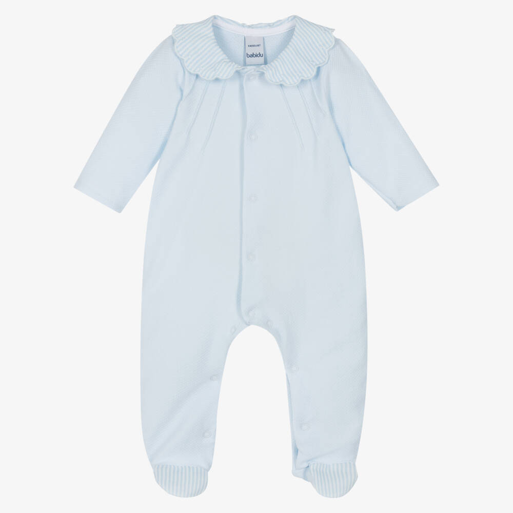 Babidu-Boys' Sky Waffle Cotton Sleepsuit | Childrensalon Outlet