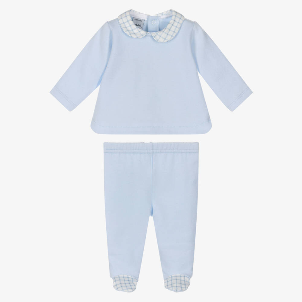 Babidu-Мягкий голубой хлопковый комбинезон для мальчиков | Childrensalon Outlet