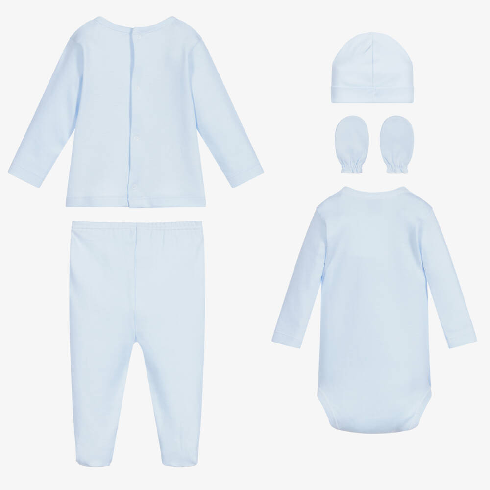 Babidu-Boys Soft Blue Cotton Ensemble | Childrensalon Outlet