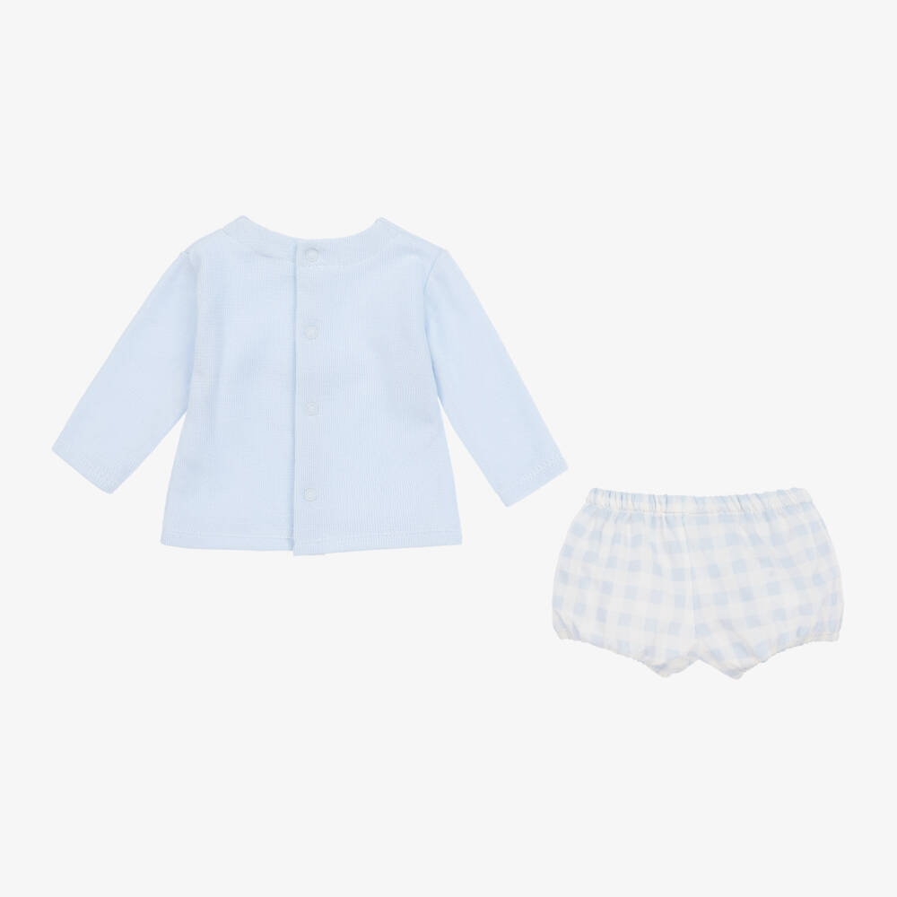 Babidu-Boys Soft Blue Gingham Ensemble | Childrensalon Outlet