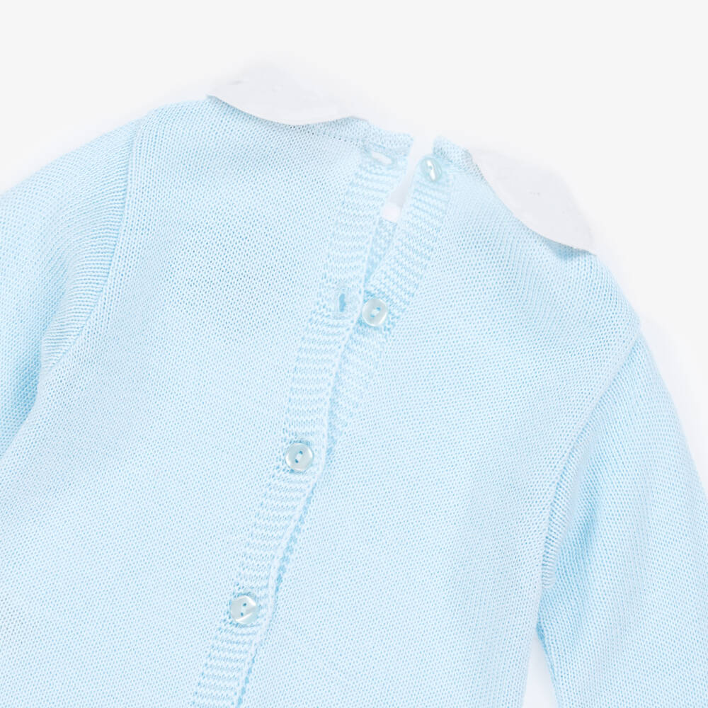 Babidu-Boys Soft Blue Knit Romper | Childrensalon Outlet
