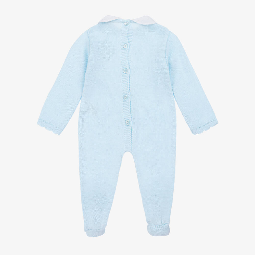 Babidu-Boys Soft Blue Knit Romper | Childrensalon Outlet