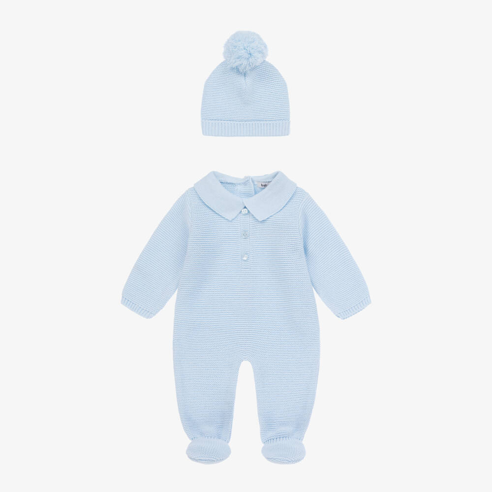 Babidu-Boys Soft Blue Knit Set | Childrensalon Outlet