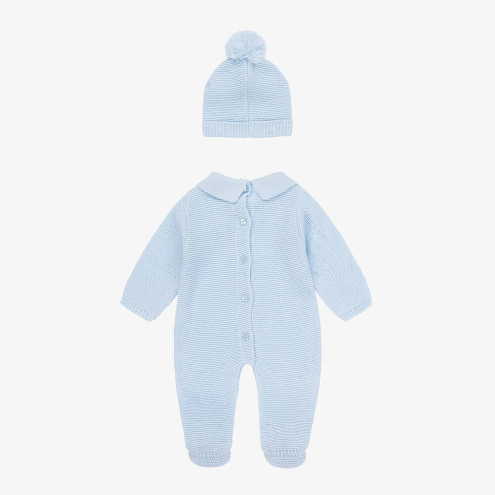 Babidu-Boys Soft Blue Knit Set | Childrensalon Outlet